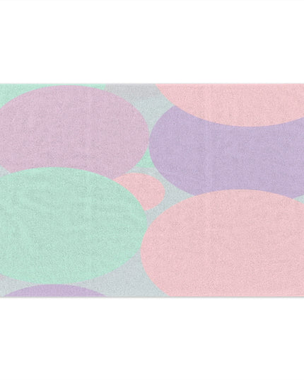 Pastel Peach and Soft Green Patches Rally Towel, 11" x 18"