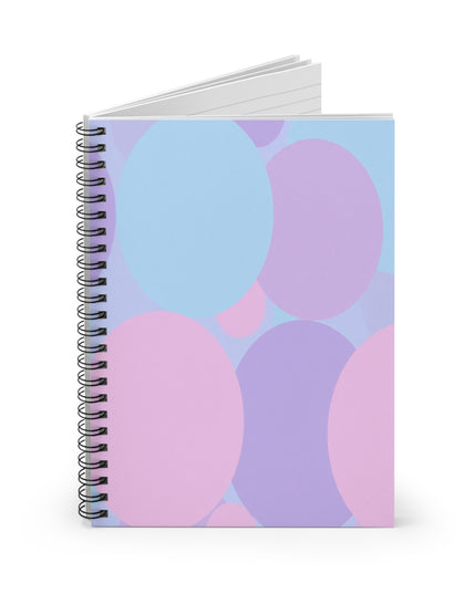 Pastel Purple and Mauve Patches Spiral Notebook - Ruled Line, 6" x 8", 118 pages