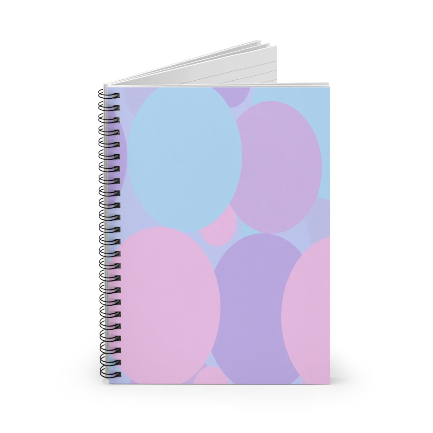 Pastel Purple and Mauve Patches Spiral Notebook - Ruled Line, 6" x 8", 118 pages