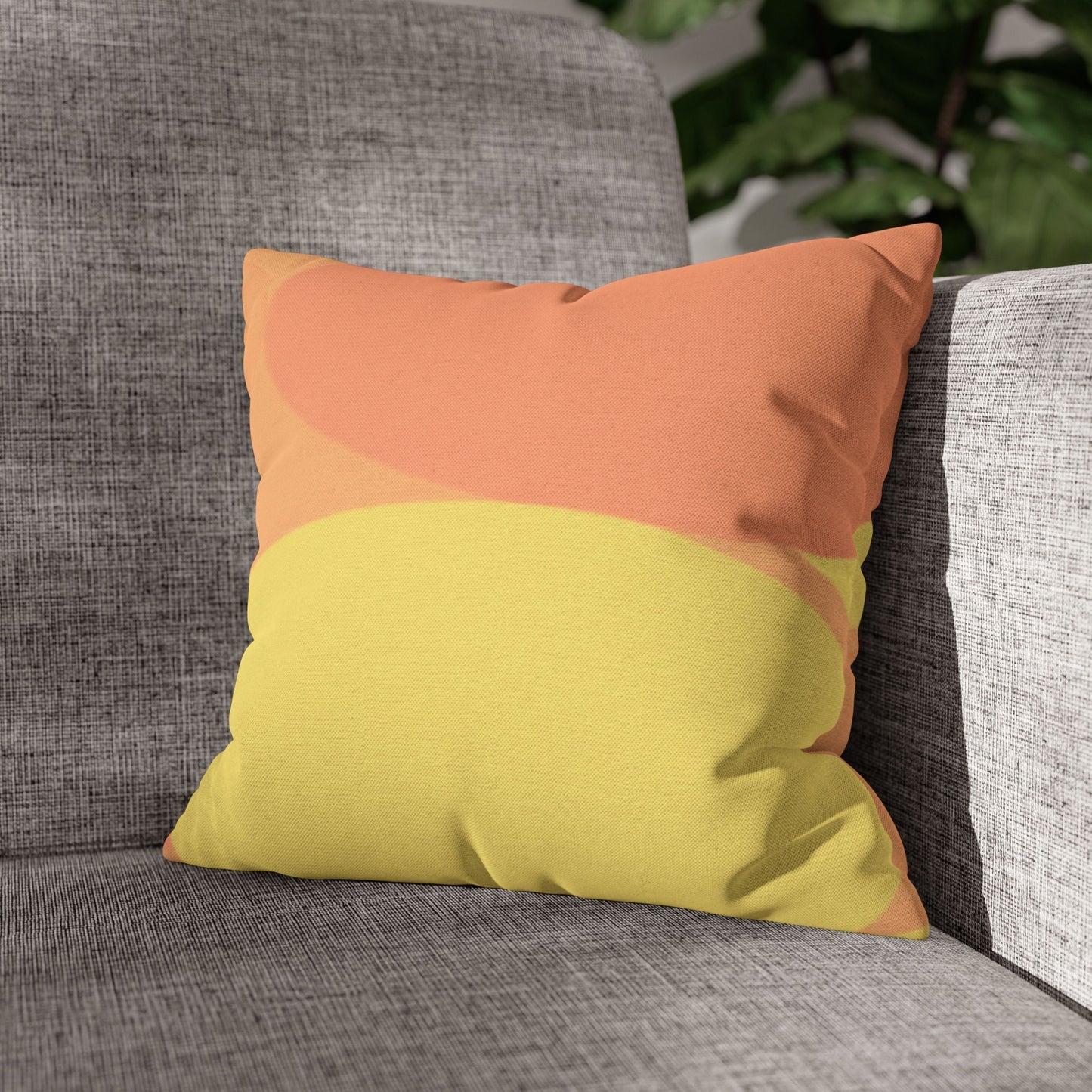 Pastel Bright Oranges Patches Spun Polyester Square Pillowcase, 14" x 14"