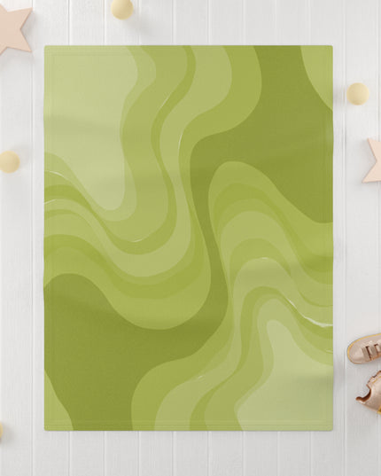 Lemon Wavey Soft Fleece Baby Blanket, 30" x 40"