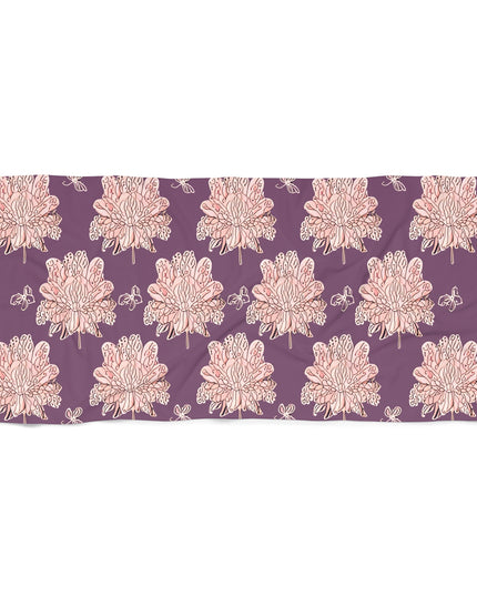 Pink Floral Butterflies 30" x 60" Beach Towel