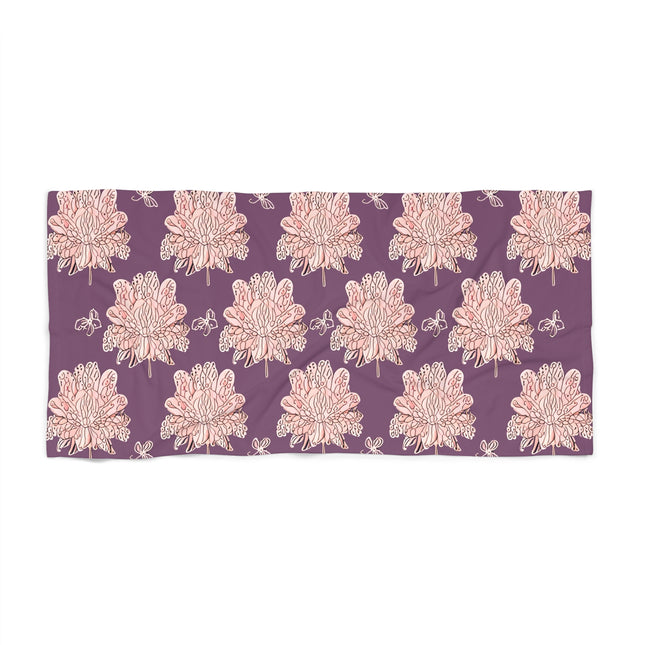 Pink Floral Butterflies 30" x 60" Beach Towel