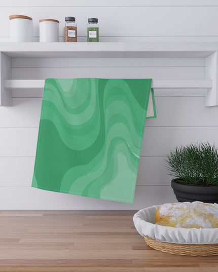 Mint Green Wavey Tea Towels (cotton, poly), 18" x "30