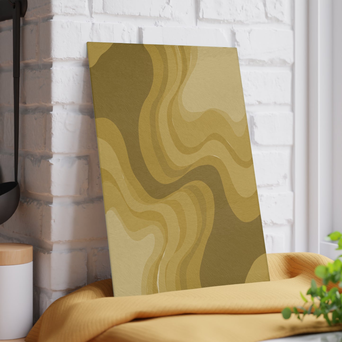 Brown Wavey 8" x 11" Glass Cutting Board