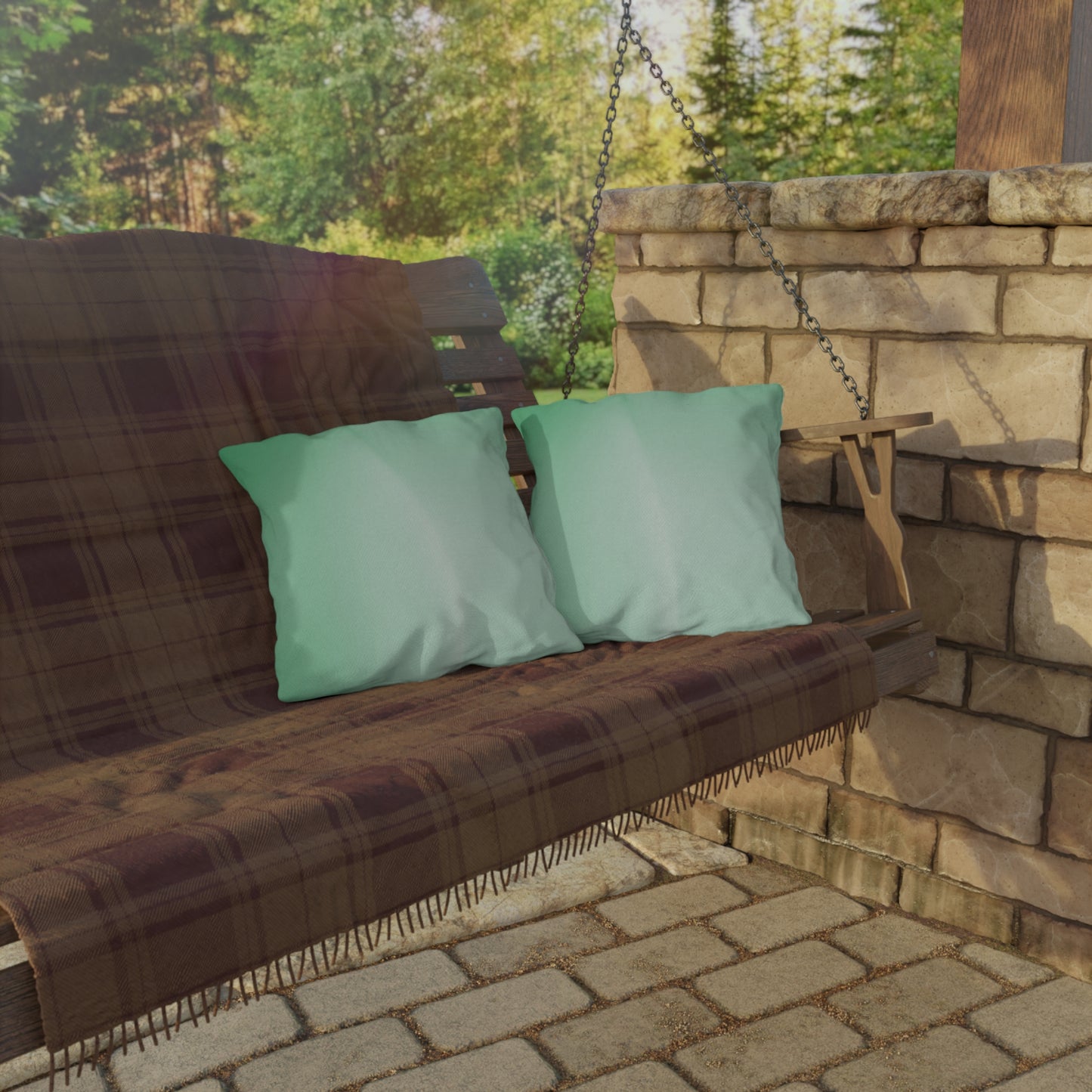 Mint Fade 16" x 16" Outdoor Pillow