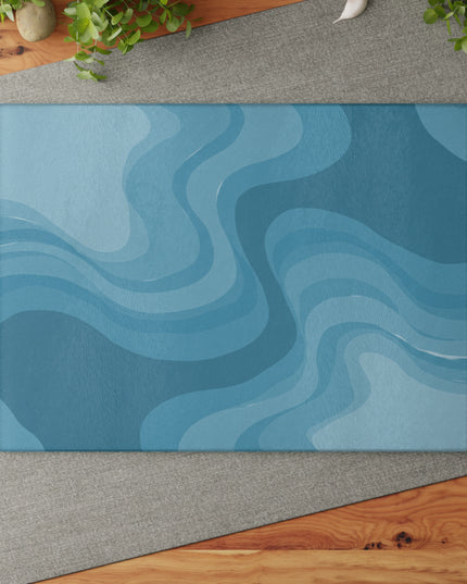 Sky Blue Wavey Glass Cutting Board, 11" x 15"