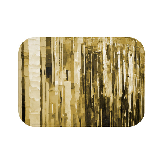 Striped Light Brown Bath Mat, 24" x 17"