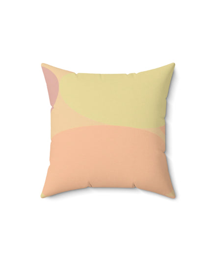 Pastel Hot Peach Patches 14" x 14" Faux Suede Square Pillow