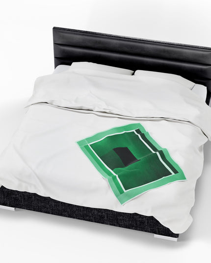 Mint Shadow Velveteen Plush Blanket, 30" x 40"