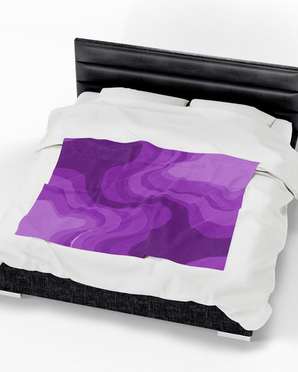 Wavey Purple Wavey Velveteen Plush Blanket, 50" x 60"