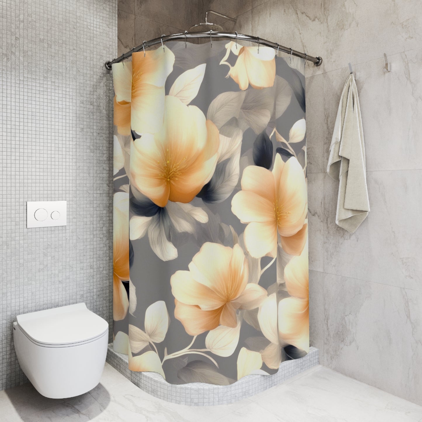 Soft Blossom Floral Bunch Shower Curtains, 71" x 74"