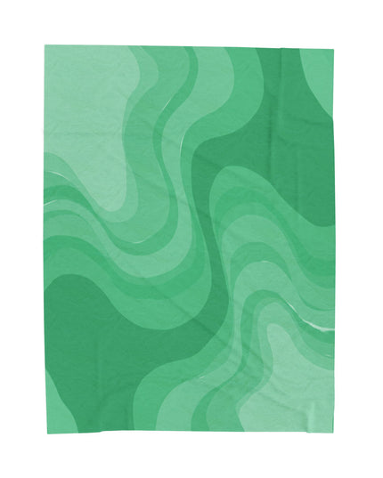 Mint Green Wavey Velveteen Plush Blanket, 60" x 80"
