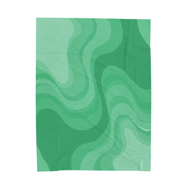 Mint Green Wavey Velveteen Plush Blanket, 60" x 80"