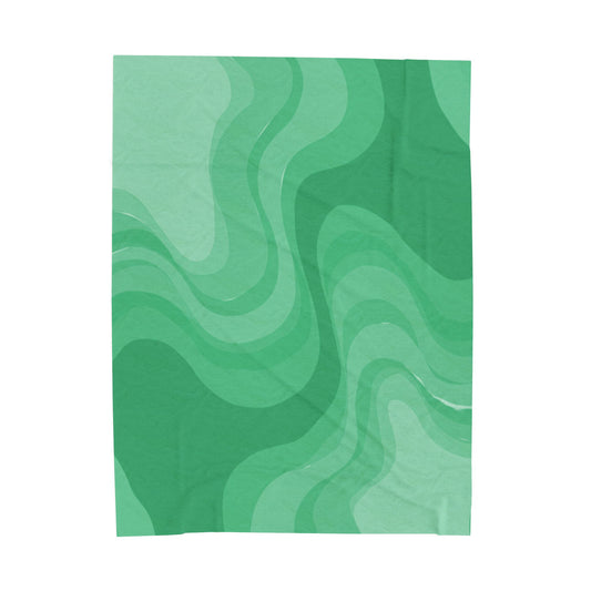 Mint Green Wavey Velveteen Plush Blanket, 60" x 80"