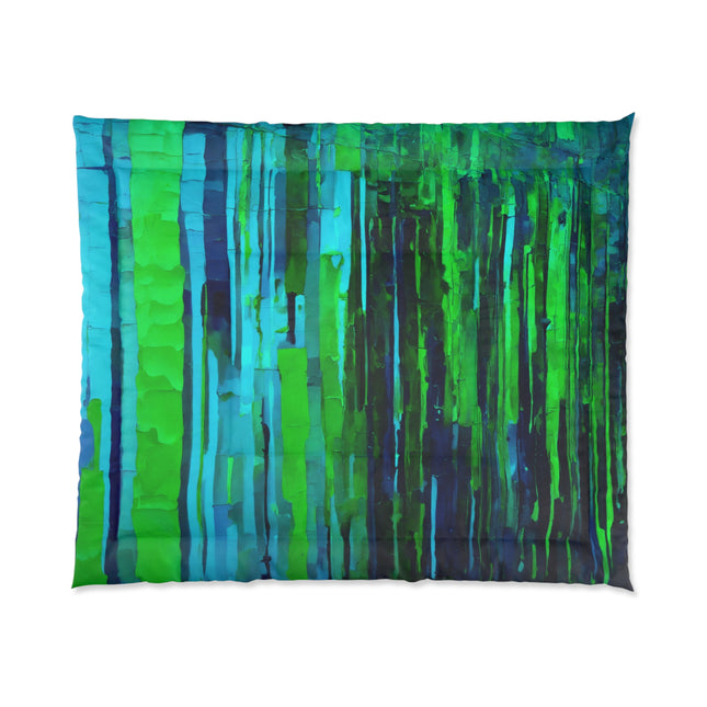 Striped Blue Green 104" × 88" Comforter