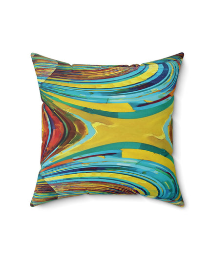 Uzi Spiral Alpha Faux Suede Square Pillow,  16" x 16"