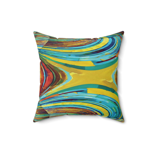 Uzi Spiral Alpha Faux Suede Square Pillow,  16" x 16"