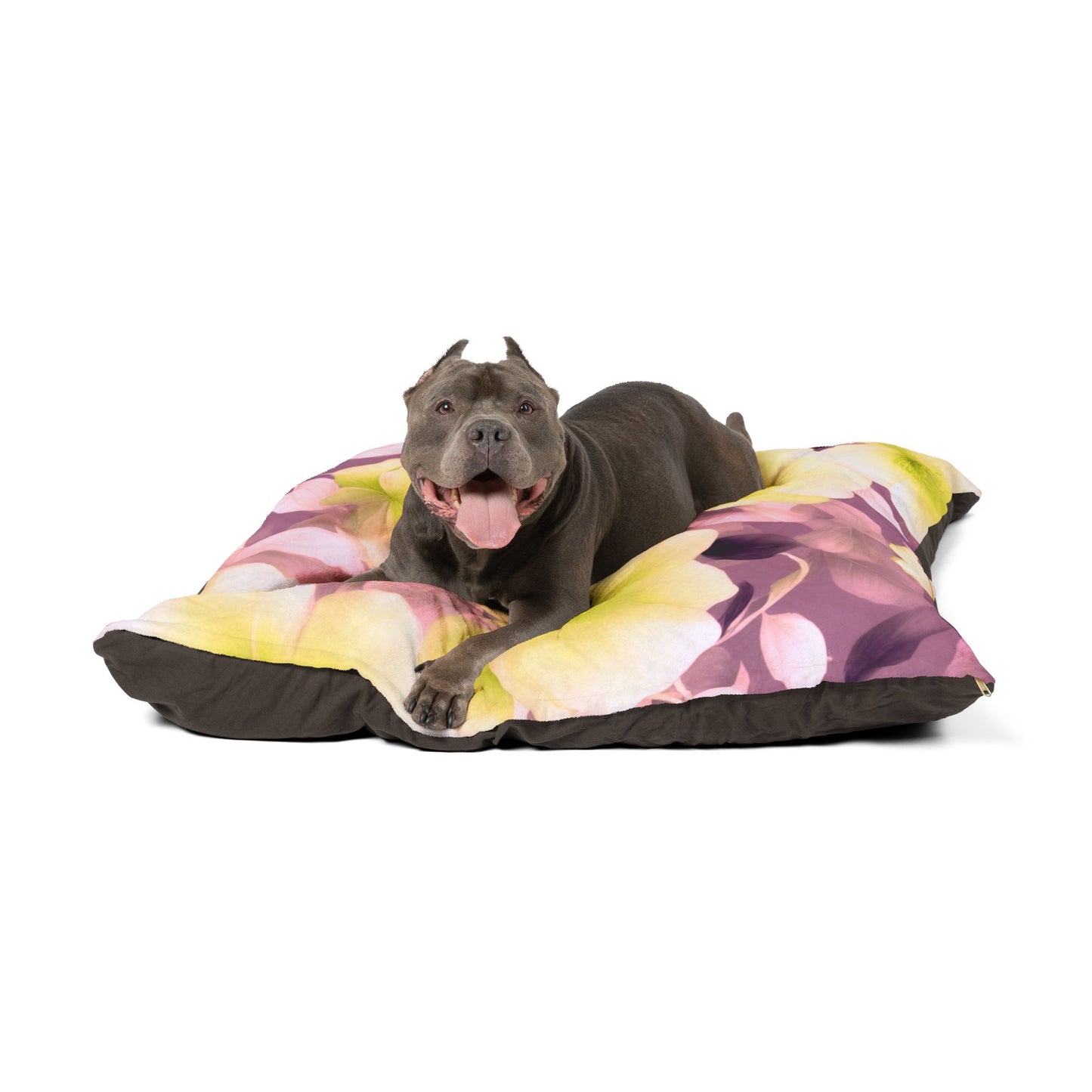 Lemon Blossom Floral Bunch Pet Bed, 50" × 40"