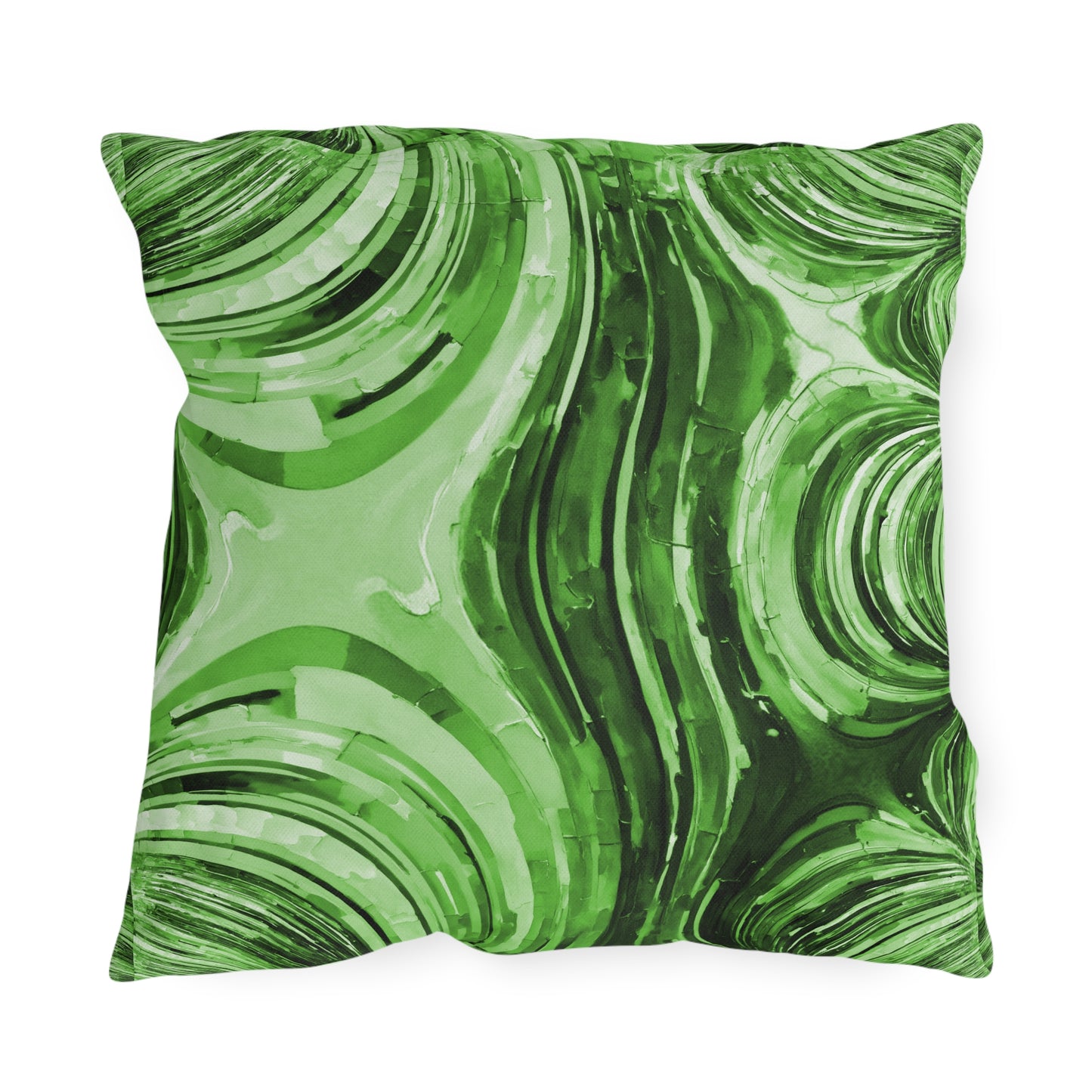 Uzi Spiral Mint Pastel Outdoor Pillow, 18" x 18"