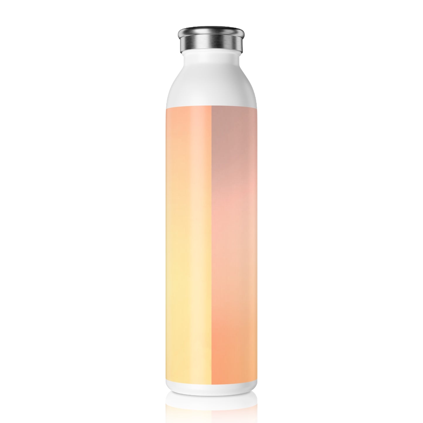 Hot Peach Fade Slim Water Bottle, 20 oz White