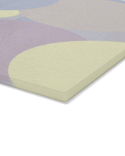 Pastel Soft Blue and Soft White Patches 11" x 15" Glass Cutting Board