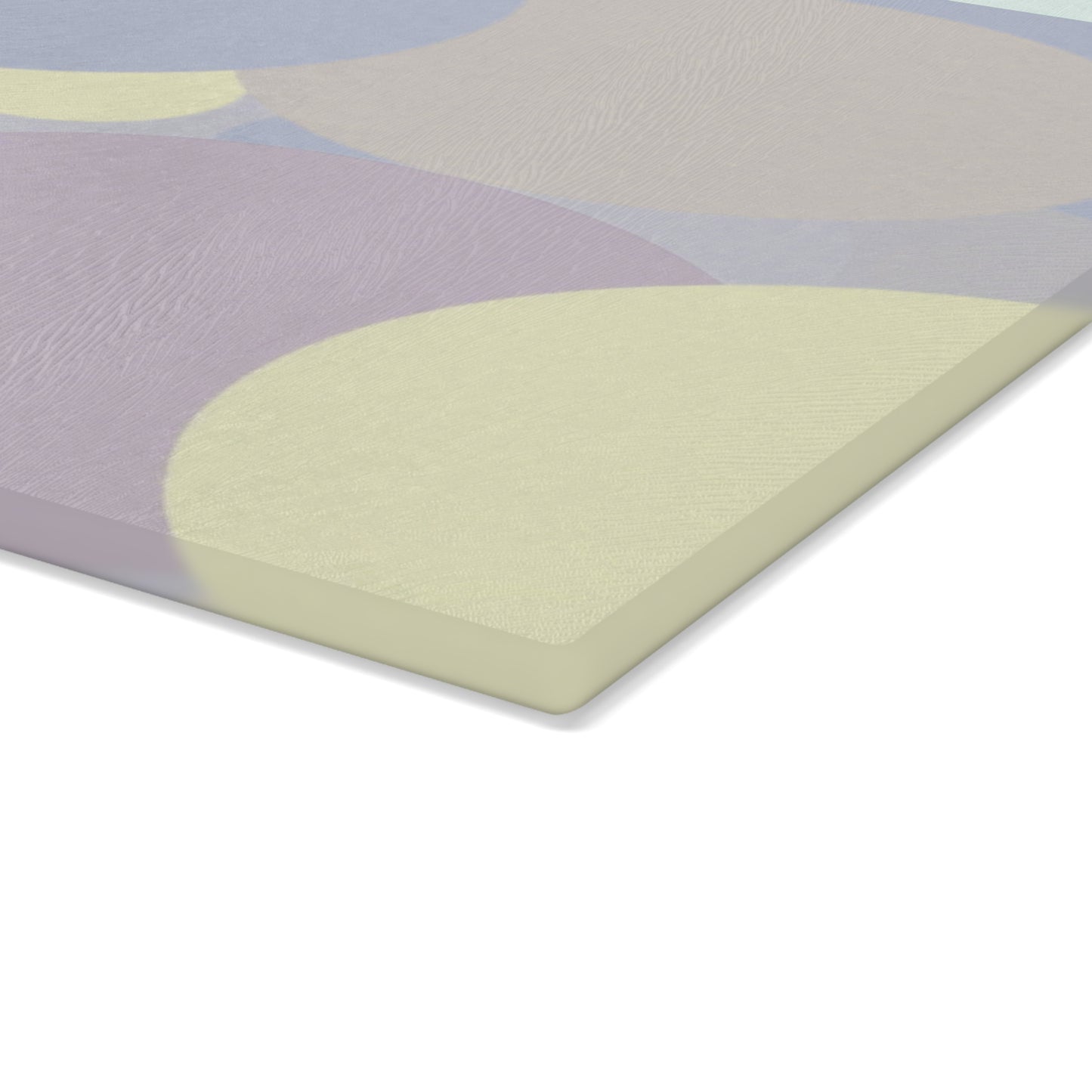 Pastel Soft Blue and Soft White Patches 11" x 15" Glass Cutting Board