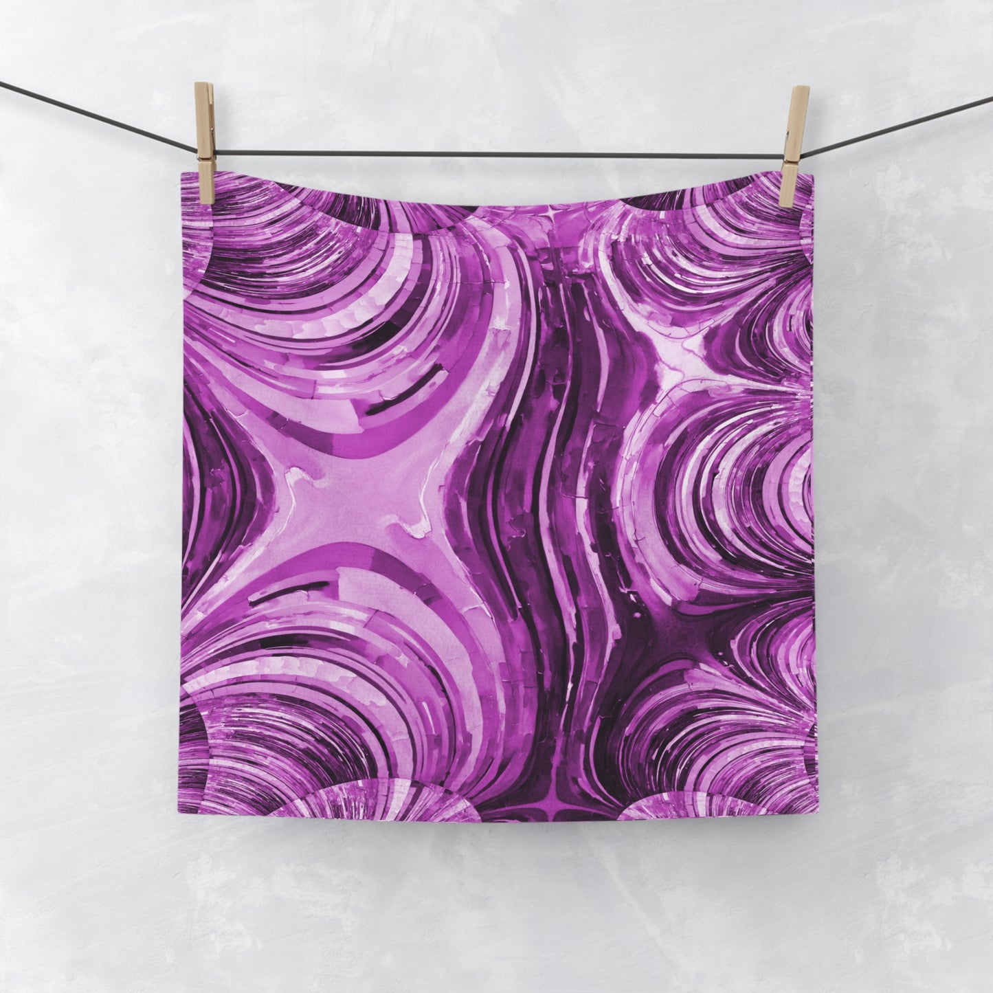 Uzi Spiral Powder Lavender Face Towel, 13" x 13"