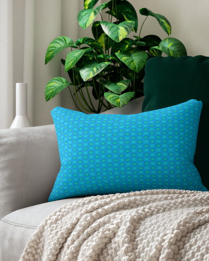 Light Blue Star-crossed Bodies Spun Polyester Lumbar Pillow, 20" x 14"