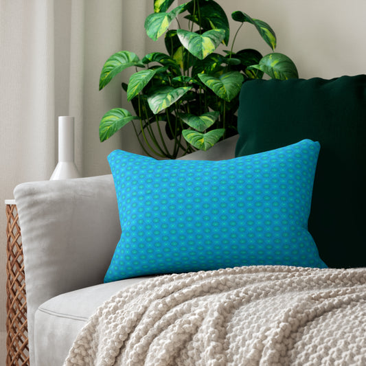 Light Blue Star-crossed Bodies Spun Polyester Lumbar Pillow, 20" x 14"