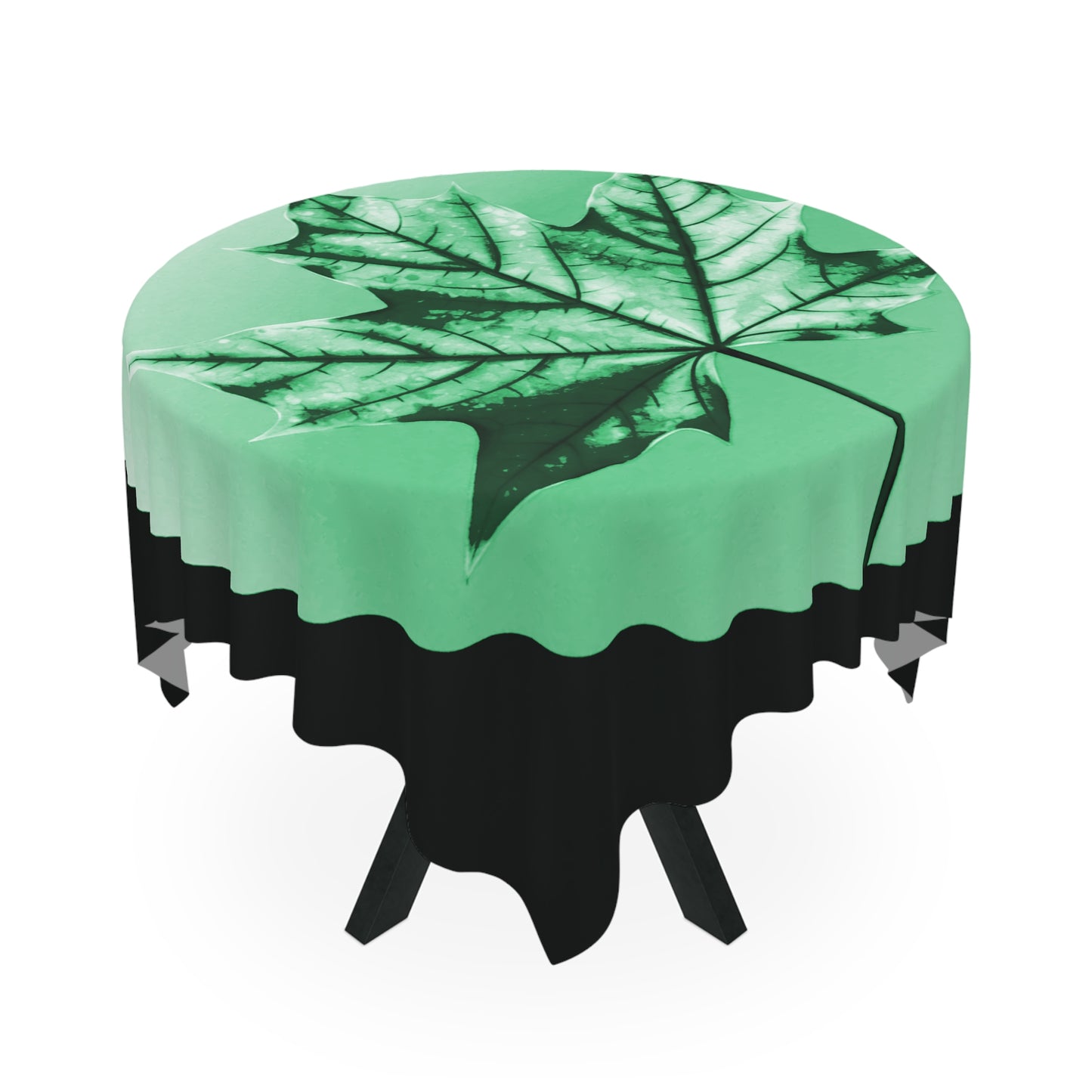 Mint Green Maple Leaf Tablecloth, 55" x 55"