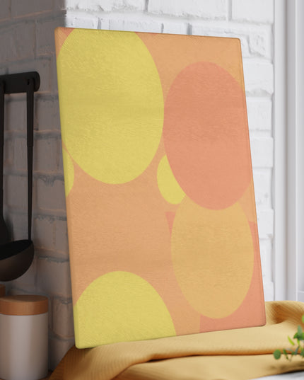 Pastel Bright Oranges Patches 11" x 15" Glass Cutting Board