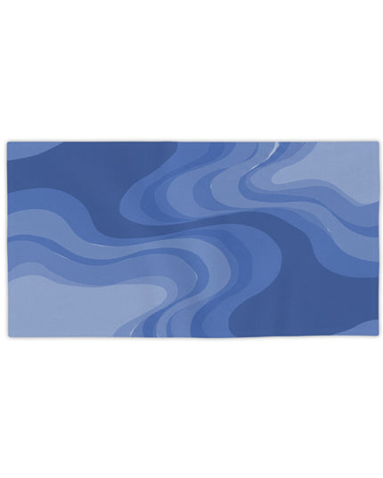 Deep Blue Wavey Beach Towel, 24" x 44"