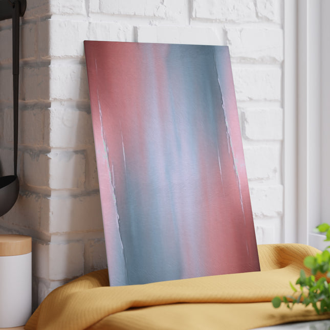 Gray Sea Pink Fog 8" x 11" Glass Cutting Board