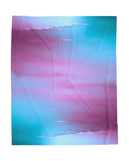 Wine Sea Blue Fog Velveteen Plush Blanket, 50" x 60"