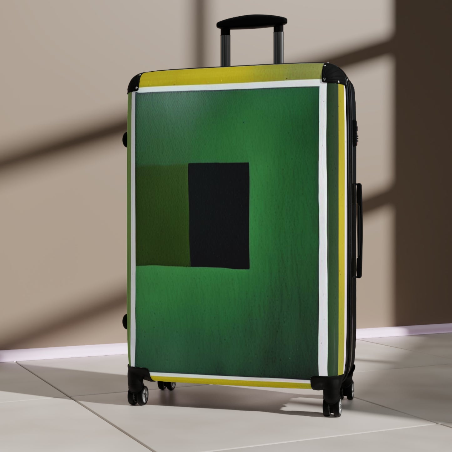 Alpha Shadow Large Suitcase with built in lock, 4 double-wheels, telescopic handle, and ABS back hard-shell