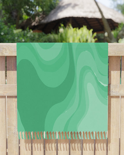 Mint Green Wavey 38" × 81" Boho Beach Cloth