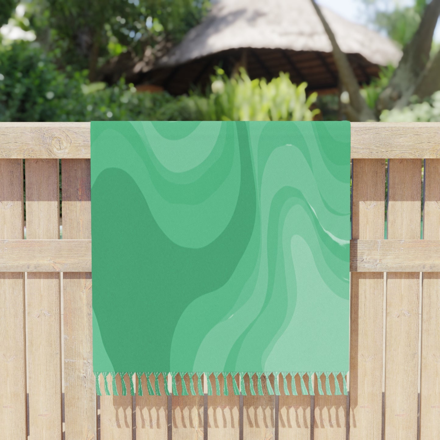 Mint Green Wavey 38" × 81" Boho Beach Cloth