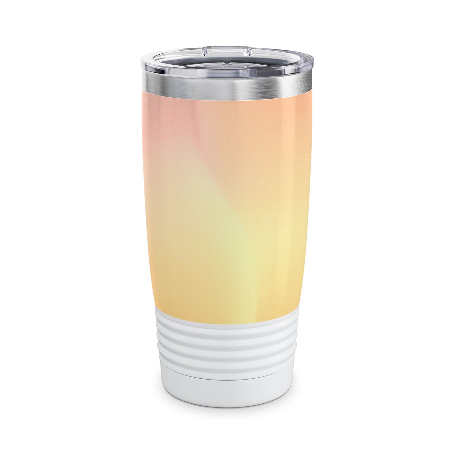 Hot Peach Fade Ringneck Tumbler, 20oz in white, steel and black