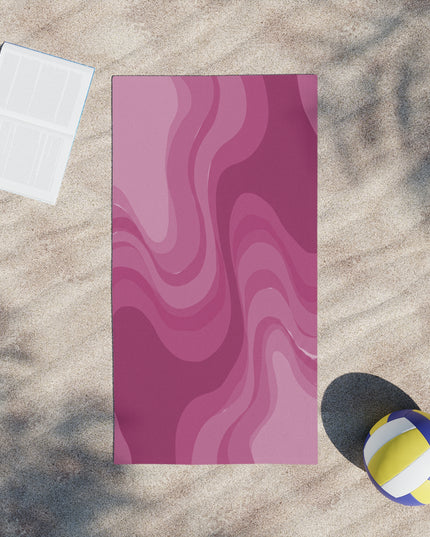 Pinky Mauve Wavey Beach Towel, 24" x 44"