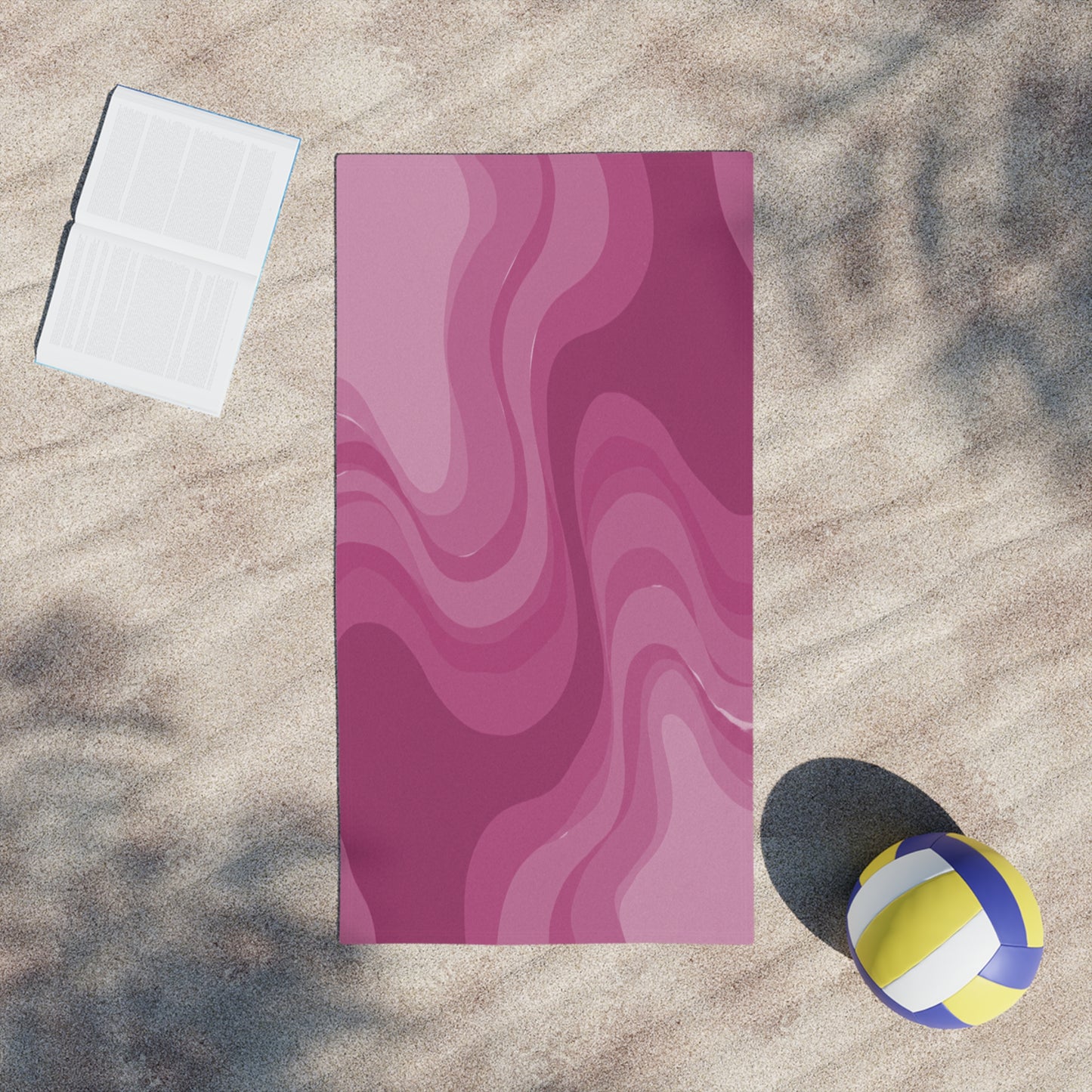 Pinky Mauve Wavey Beach Towel, 24" x 44"