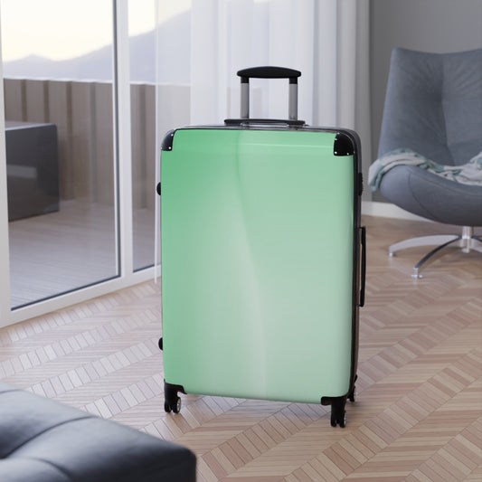 Mint Fade Large Suitcase with built in lock, 4 double-wheels, telescopic handle, and ABS back hard-shell