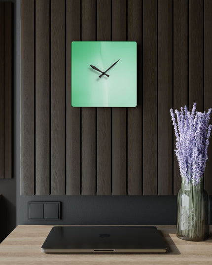 Mint Fade Acrylic Wall Clock, Round or Square, 10.75" x 10.75"