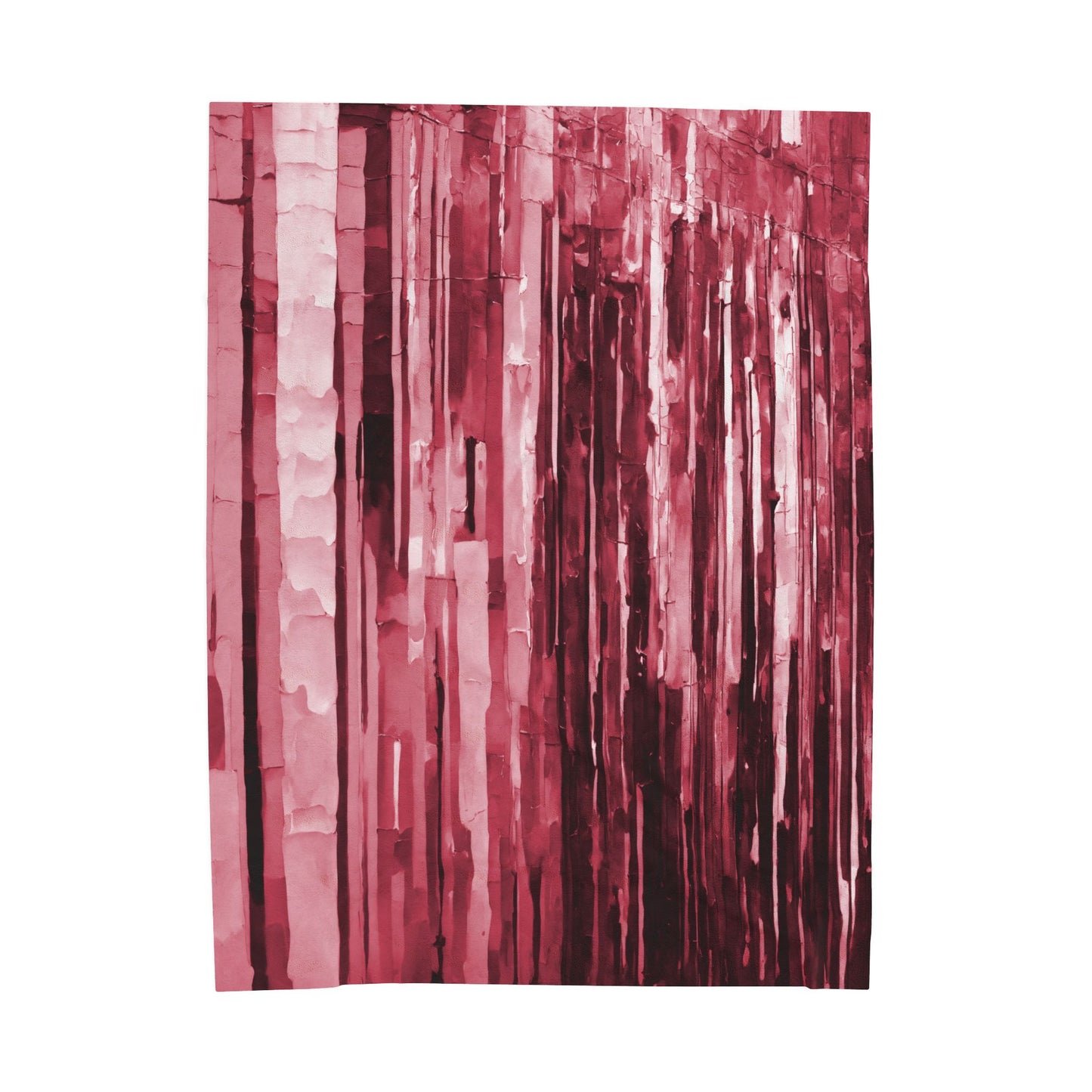 Striped Ruby Velveteen Plush Blanket, 60" x 80"