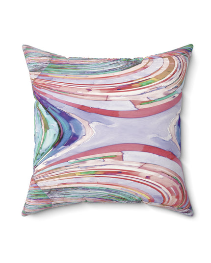 Uzi Spiral Pastels Faux Suede Square Pillow, 18" x 18"