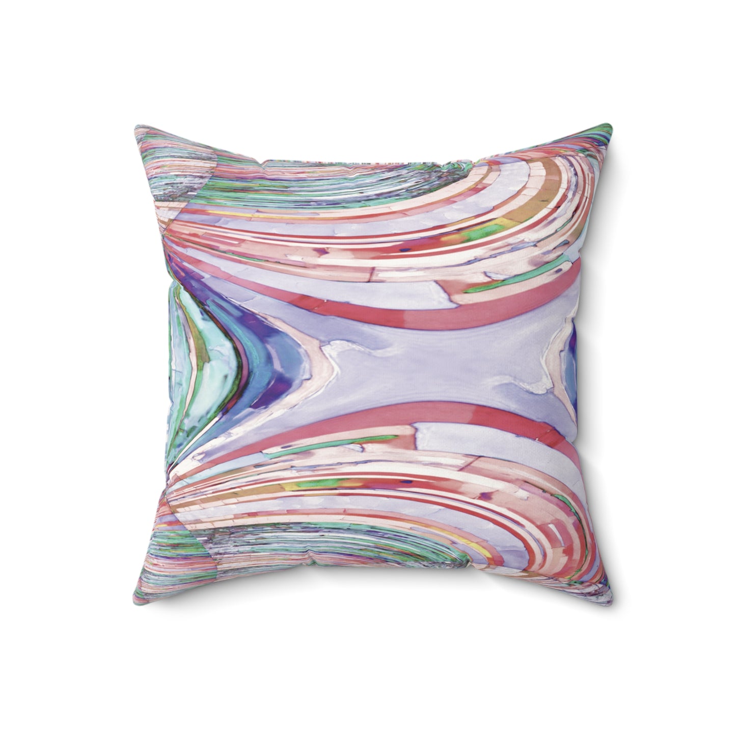 Uzi Spiral Pastels Faux Suede Square Pillow, 18" x 18"