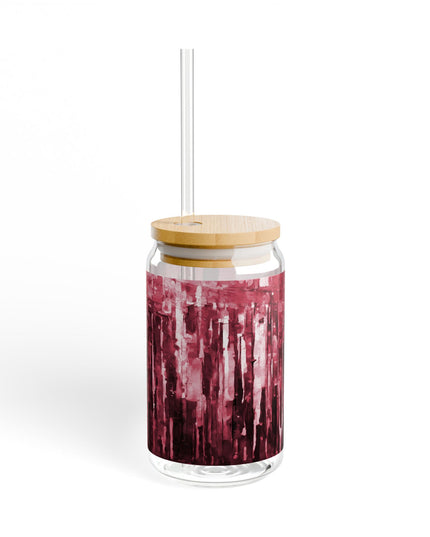 Striped Ruby Sipper Glass, 16oz