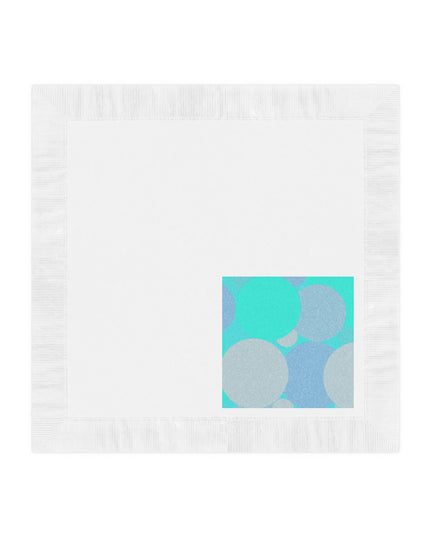Pastel Tan and Tif Patches White Coined Napkins, 6.5" x 6.5"