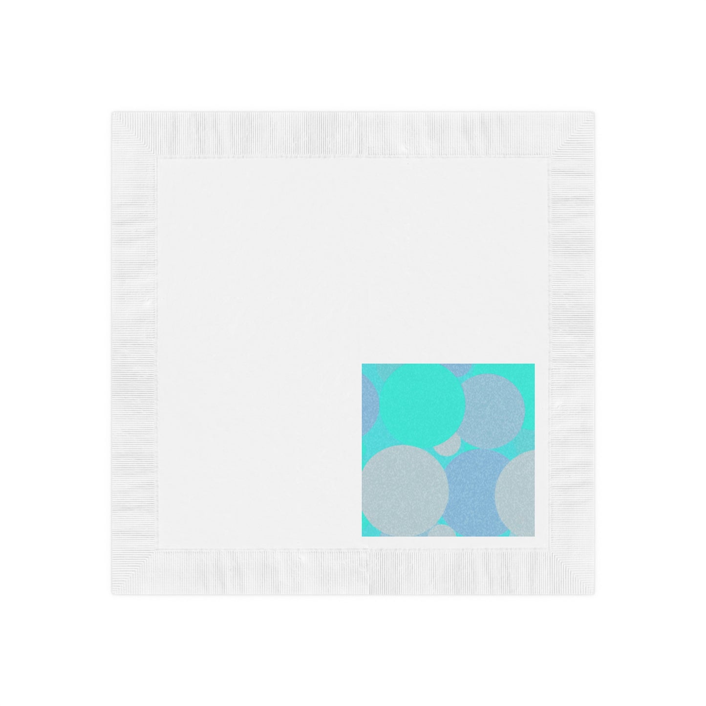 Pastel Tan and Tif Patches White Coined Napkins, 6.5" x 6.5"