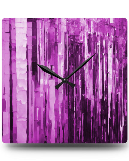Striped Powder Lavender Acrylic Wall Clock, Round or Square, 10.75" x 10.75"